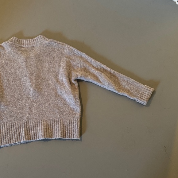 Madewell Light Gray V-Neck Quaryer Zip Sweater - XXS (fits like Small) - Picture 7 of 9